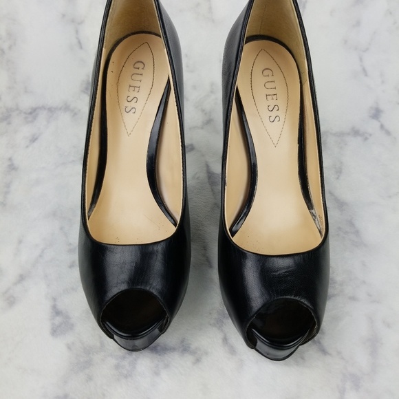 Guess Black Open Toe 5 inch high heels size 7 - Picture 7 of 8